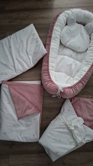 Nowy zestaw Premium 5el kokon, kołderka, podusia, rożek i Miś