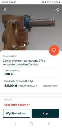 Zawor elektromagnetyczny z serwosterowaniem danfos