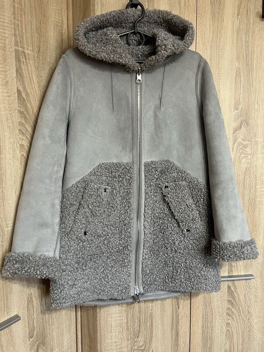 Двостороння дубленка / пальто зимове / розмір S-М