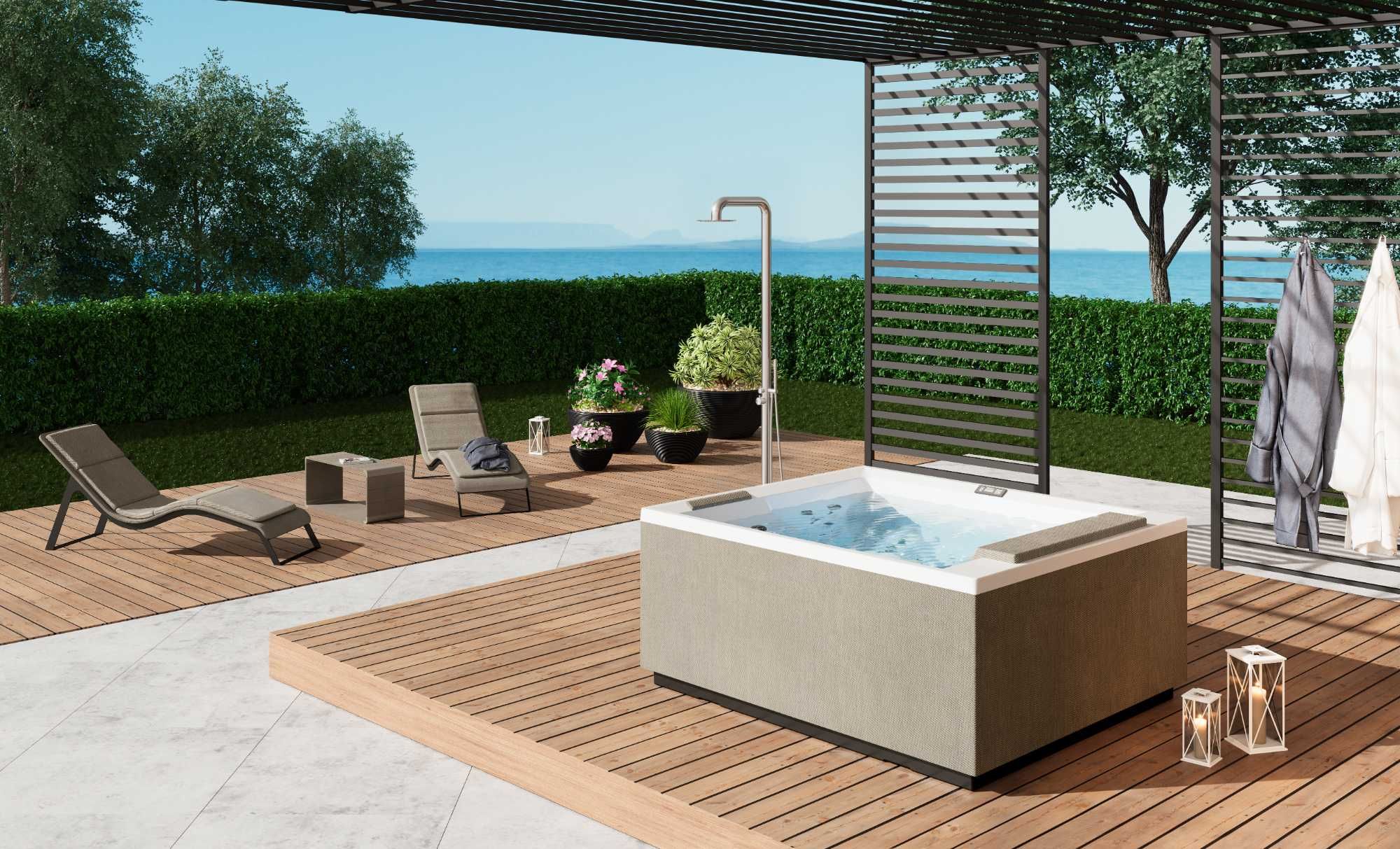 Jacuzzi ogrodowe 4 osobowe Novellini Divina orginalny produkt Włoski