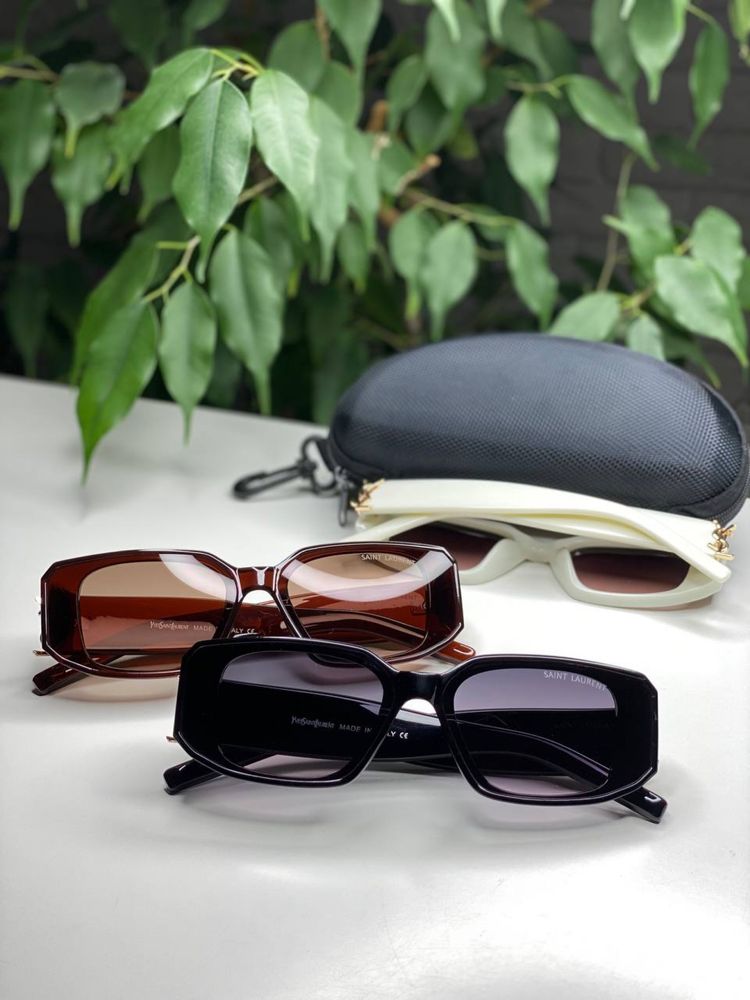 Женские солнцезащитные очки SAINT LAURAENT черные модные прямоугольные