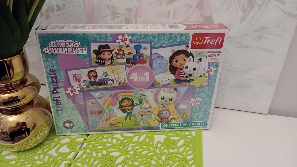 Zestaw nowych puzzli Gabby's Dollhous 4w1
