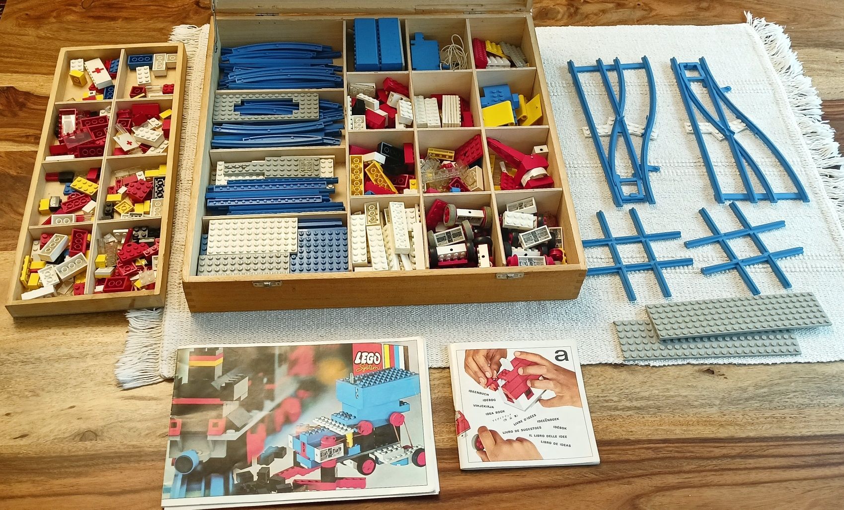 Klocki LEGO System drewniana skrzynia vintage 70s 80s