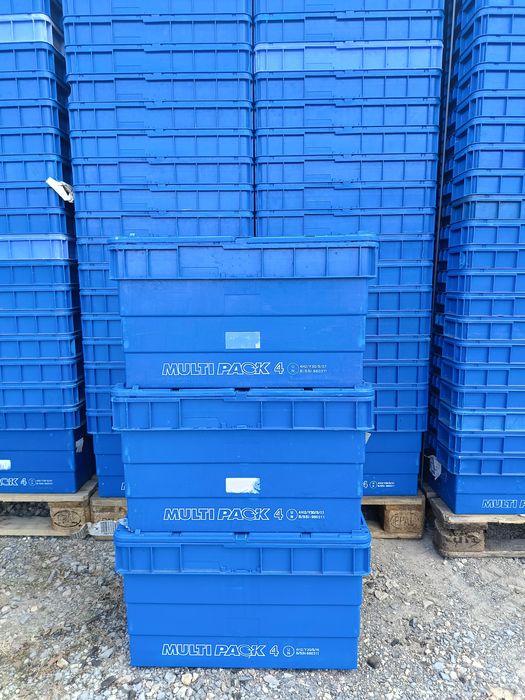 60x40x33 zamykane pojemniki magazynowe skrzynki plastikowe z pokrywą