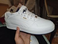 Новые кожаные белые кеды Puma оригинал размер 44 court classic lux