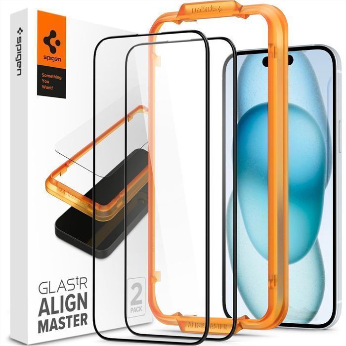 2x Szkło hartowane do Apple iPhone 15 / 16 na ekran Spigen Alm Glass