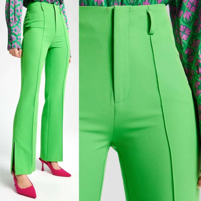 Eleganckie zielone spodnie damskie XXL, -30%