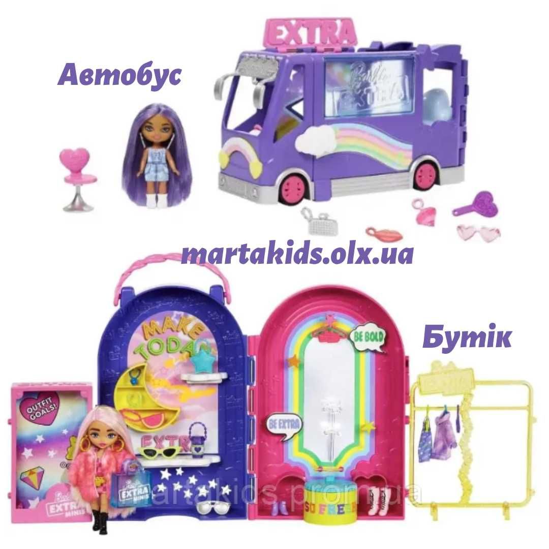 Ігровий набір Barbie Extra Minis Doll Boutique та Tour Bus