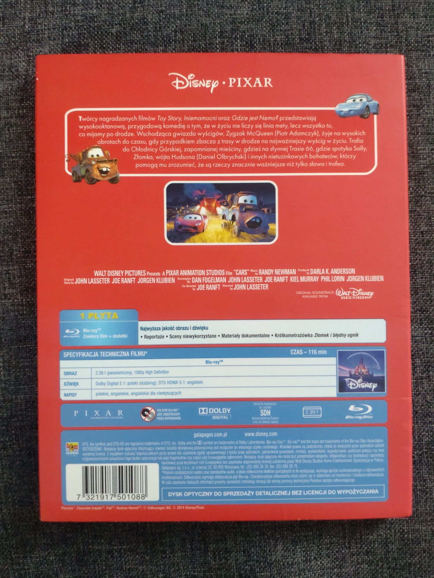 Film Bluray Auta 1 Slipcover Stan Idealny