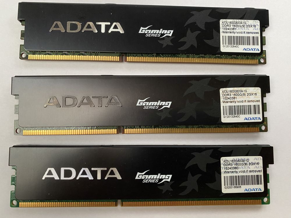 6GB RAM DDR-3 1600G (3 x 2GB) ADATA Gaming Series