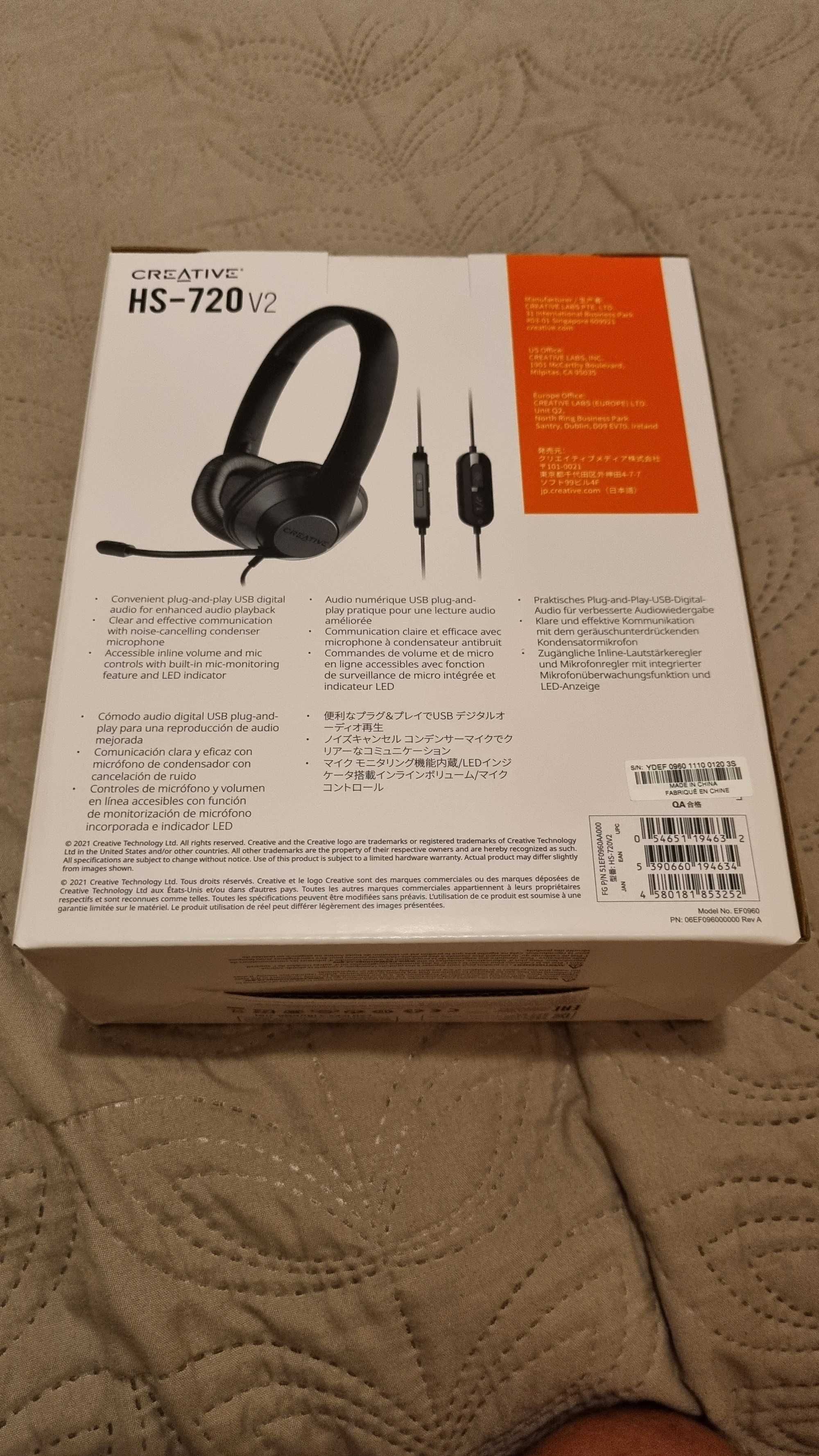 Słuchawki Creative HS-720 V2 z mikrofonem - NOWE