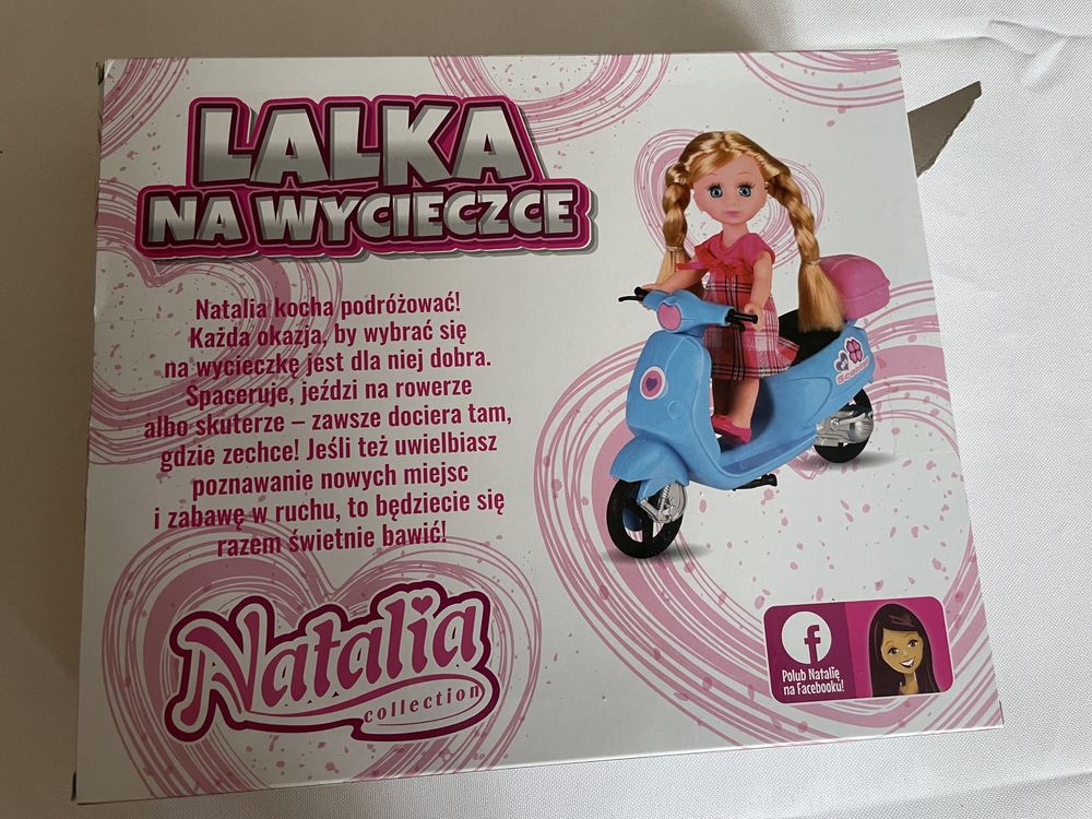 Lalka Natalia na skuterze z akcesoriami