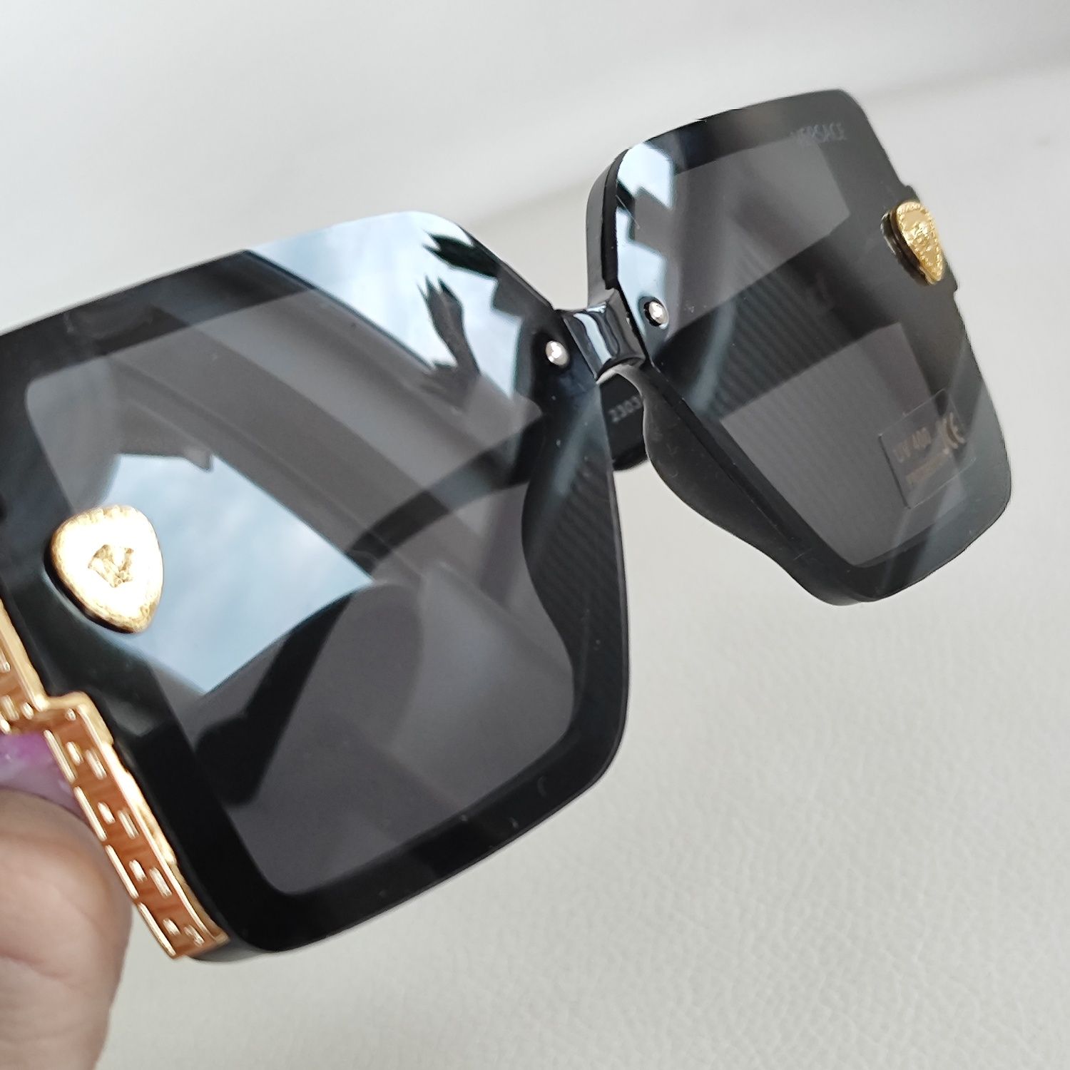 Okulary damskie okularki UV400 ochrona Versace czarne meduza