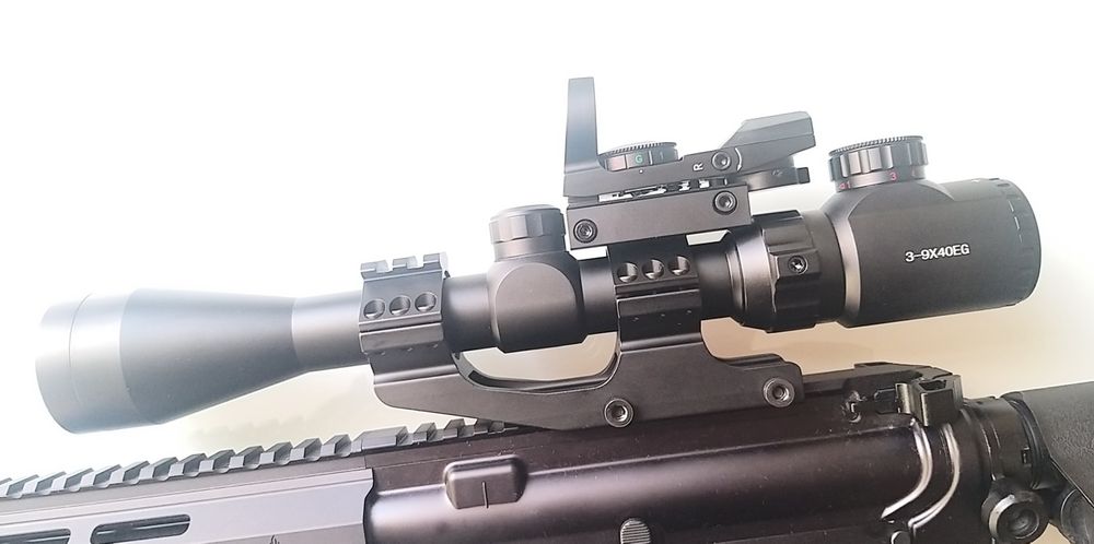 Приціл оптичний 3 в 1 комбо.
3-9x40EG.