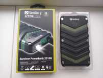 Павербанк Powerbank SANDBERG Survivor 20100 mAh LED ліхтар защита IP67