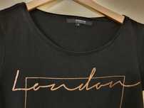 Bluzka t-shirt czarny reserved S London Londyn