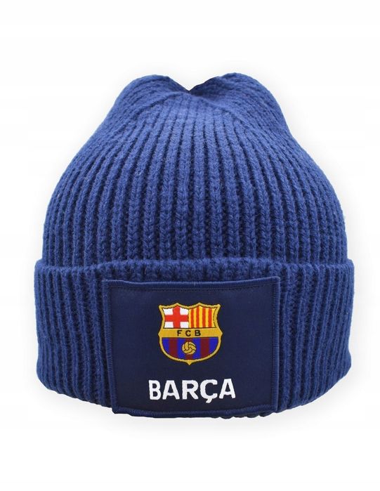 Czapka Zimowa Dla Dorosłych Fc Barcelona Herb Logo Barca Niebieska