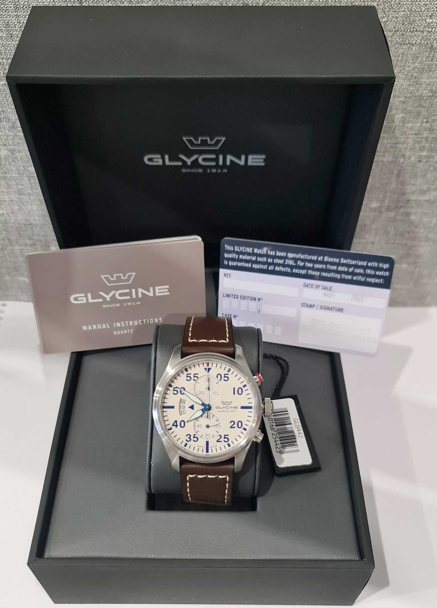 Чоловічий годинник Glycine Airpilot Chronograph Swiss Made Sapphir нов