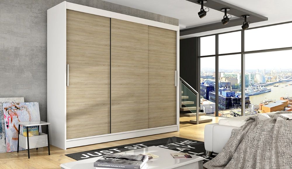 Szafa Przesuwna Garderoba BOSTON 2 250cm LED 4 Kolory DOSTAWA 10 dni