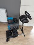 Logitech g920 + schifter + stojak wheel stand pro