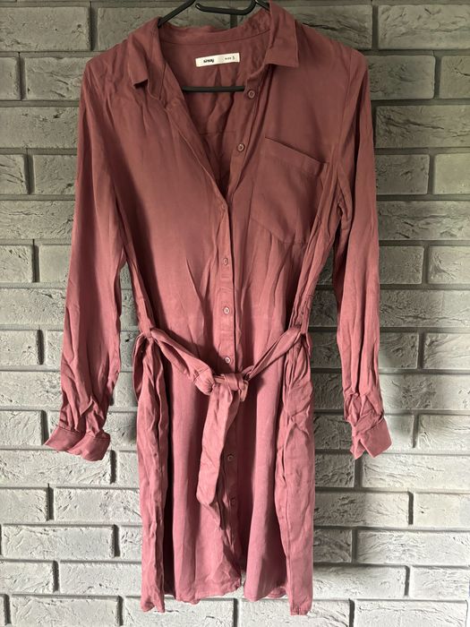 Sukienka koszulowa koszula z paskiem wiskoza S