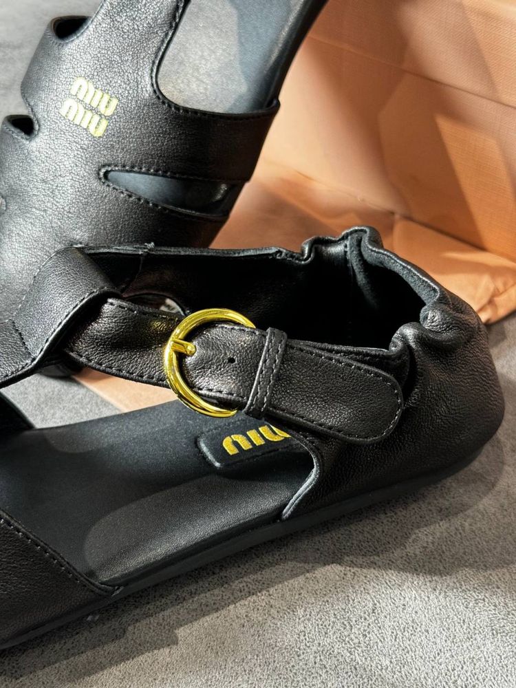 Сандалі miu miu чорні шкіра