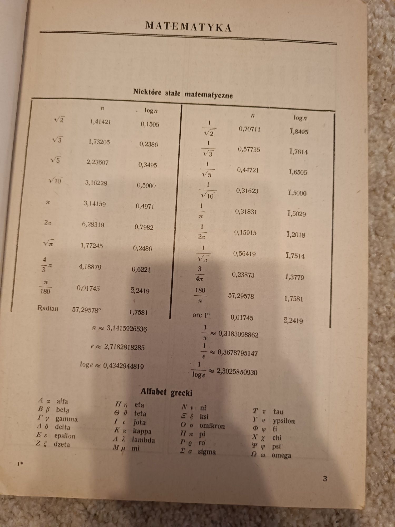 Tablice matematyczne fizyczne chemiczne i astronomiczne