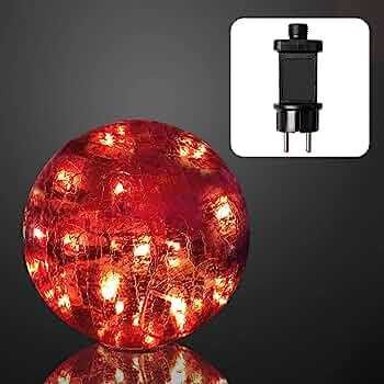 Szklane kule LED XL 30cm LAMPION dekoracja czerwona 2 sztuki