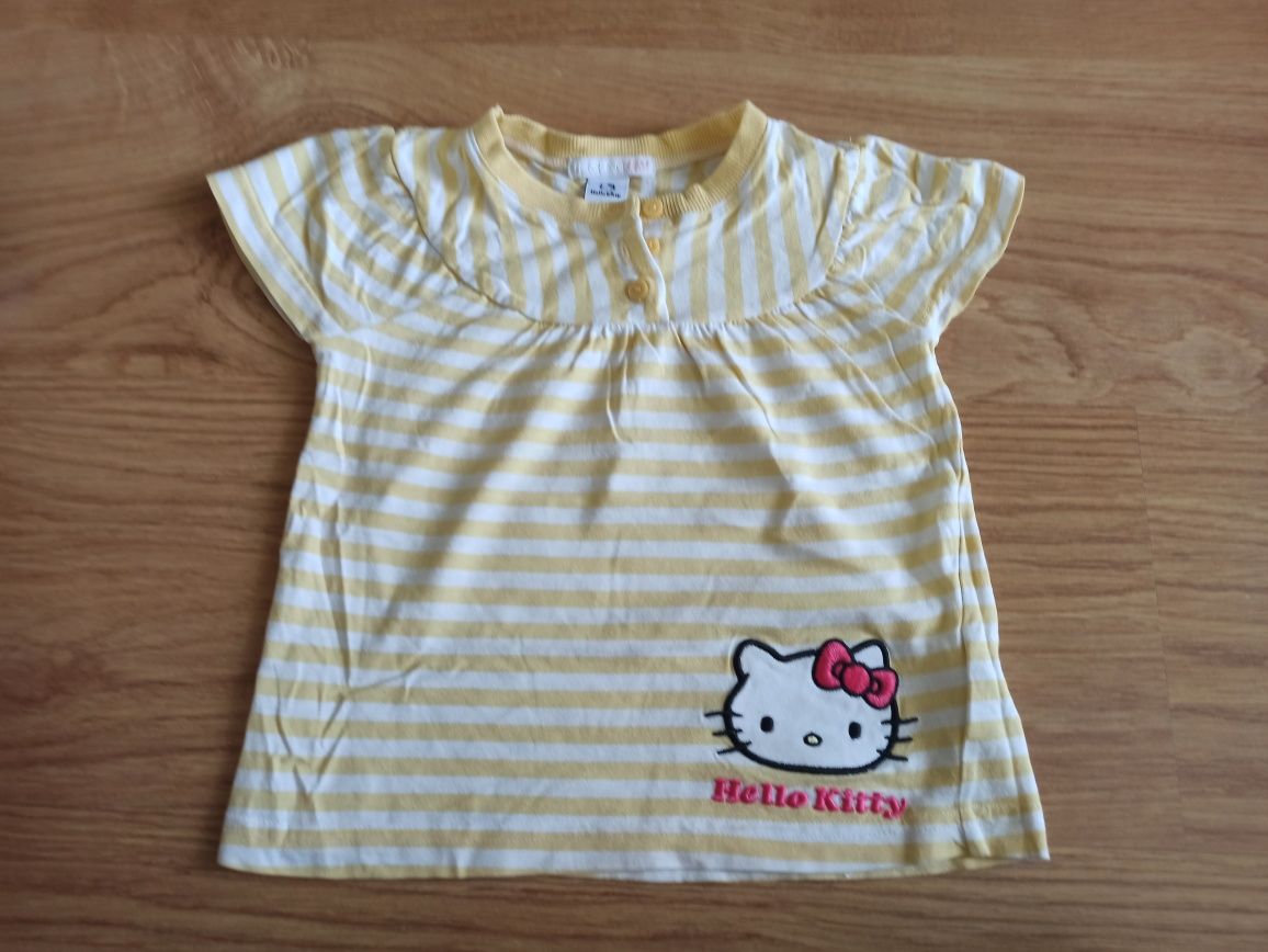 Bluzka z krótkim rękawkiem hello kitty H&M 12/18 miesięcy