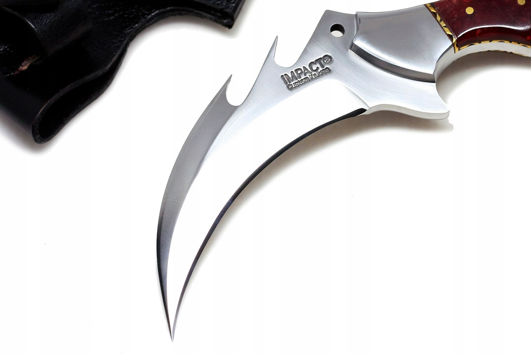 NÓŻ ręcznie wykonany karambit MYŚLIWSKI BUSHCRAFT żywica STAL Impact