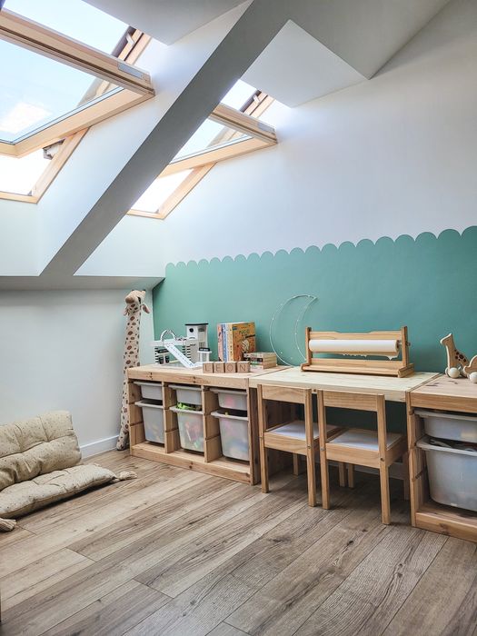 Drewniany blat łączący regały trofast /stolik/biurko dla dziecka 100cm