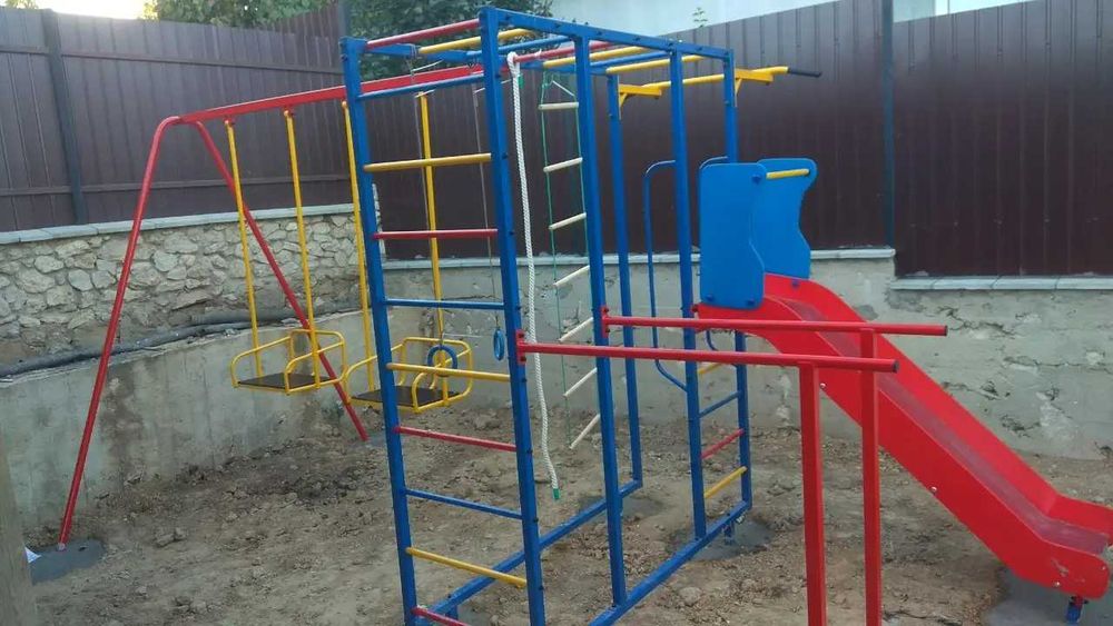 Уличный игровой комплекс спорт-4 с двумя качелями, детская площадка