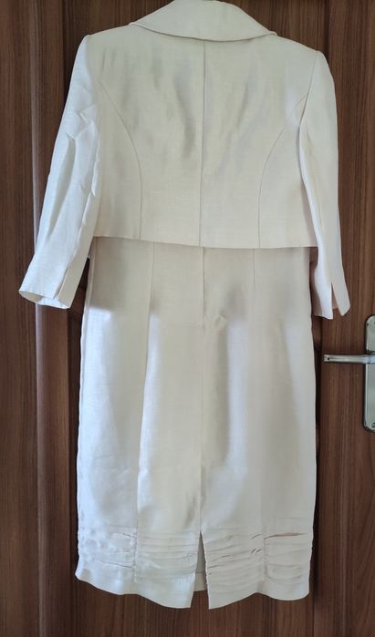 Sukienka koktajlowa kremowa  na wesele komunię chrzest rozm. 42