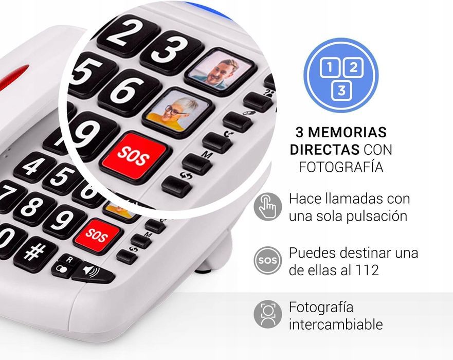 spc 3296b komfortowy telefon głośnomówiący z 2 dużymi klawiszami opis