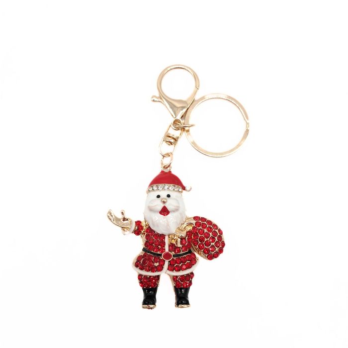 Breloczek z cyrkoniami Mikołaj z workiem