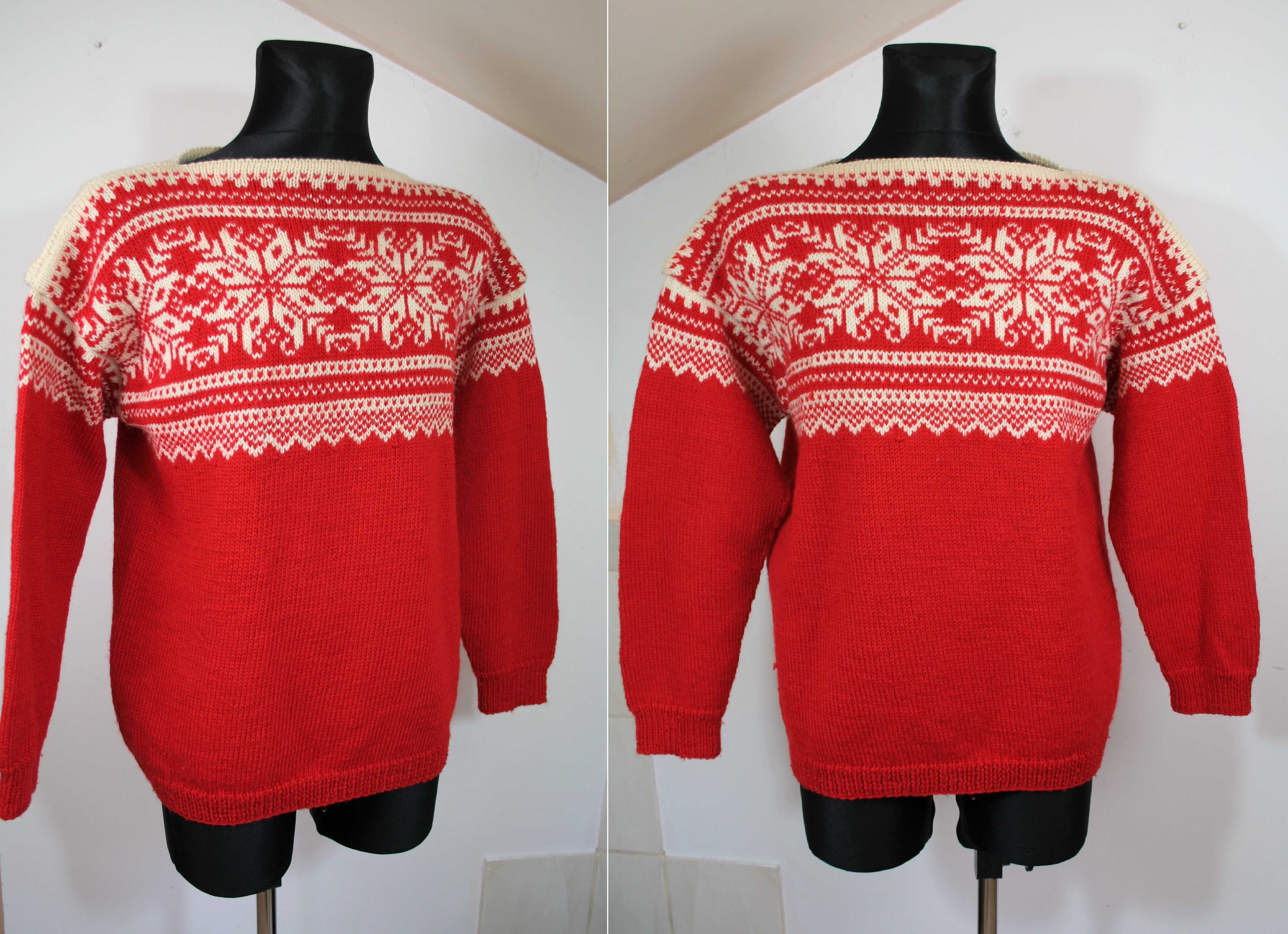 Sweter Wełniany Norweski styl Sweter Rozmiar: L