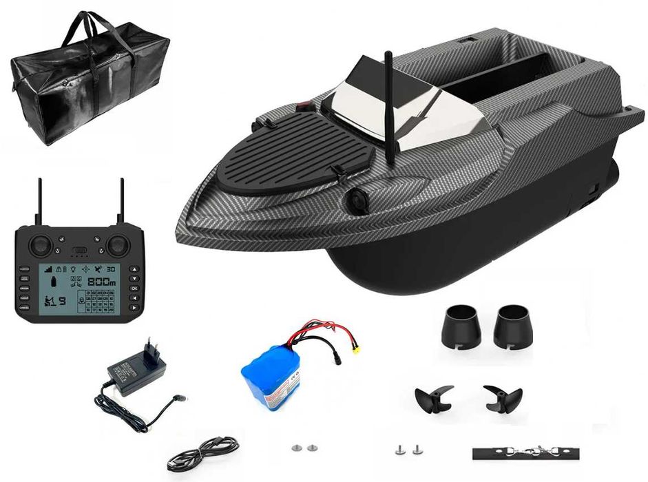 Łódka Zanętowa Flytec V080 GPS Punktów Auto Powrót Akumulator 20A