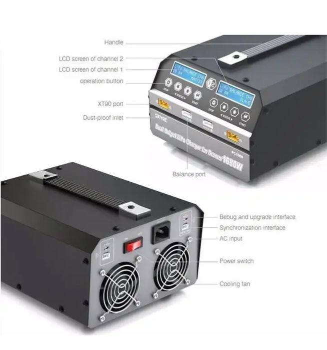 Двоканальний зарядний пристрій SkyRC PC1080 2x540W 20A