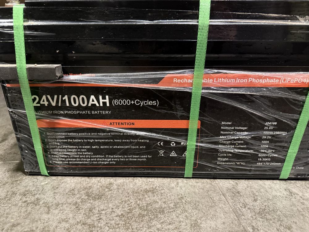 Аккумулятор LiFePO4 24V - 100Ah (24в - 100А)