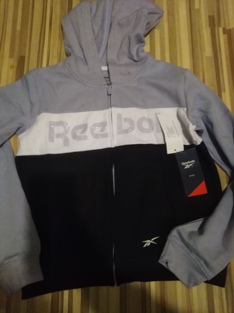 Nowa bluza dresowa Reebok roz 176 fioletowo biało czarna