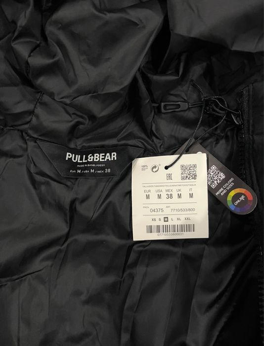 Куртка Pull&Bear Puffer Jacket Оригінал Мужская Ветровка Черная Новая
