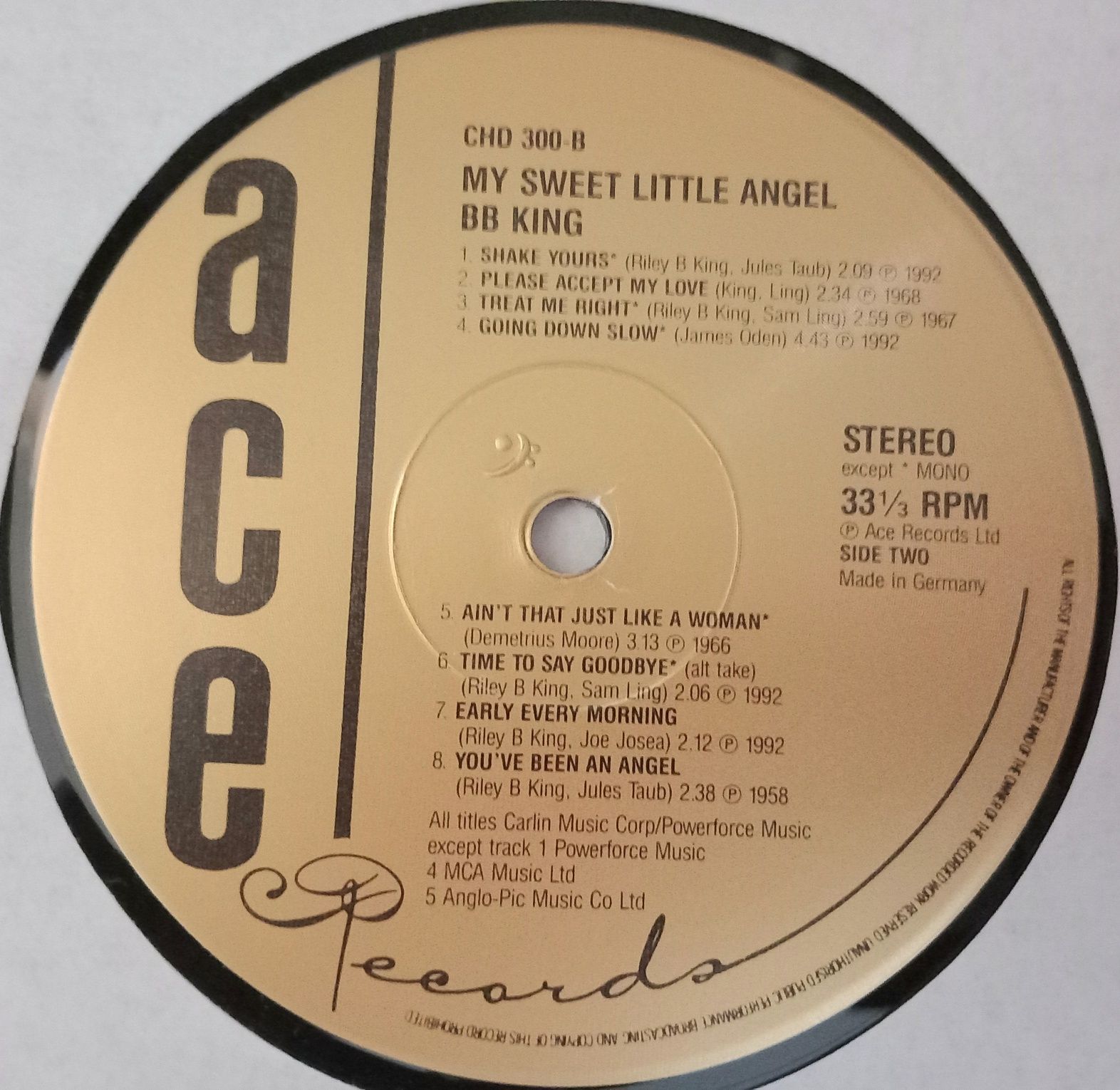 B.B.King MySweetLittleAngel LP Winyl Comp.Ger EX