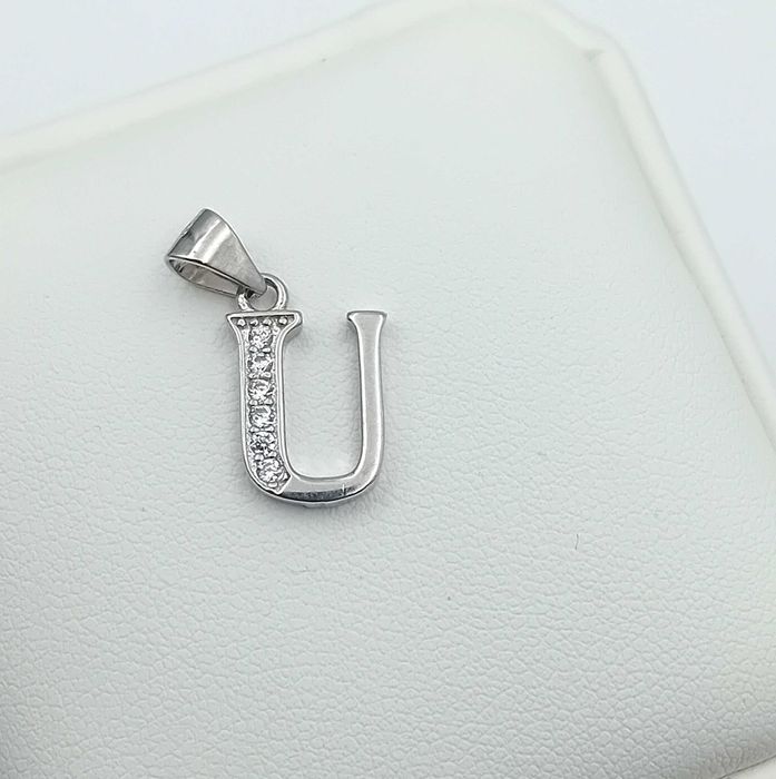 Srebrna Przywieszka wisiorek Zawieszka Litera U próba 925/Fajne Okazje