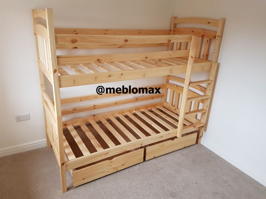 Masywne łóżko piętrowe ADAŚ dla dzieci drewniane sosnowe łóżka sosna