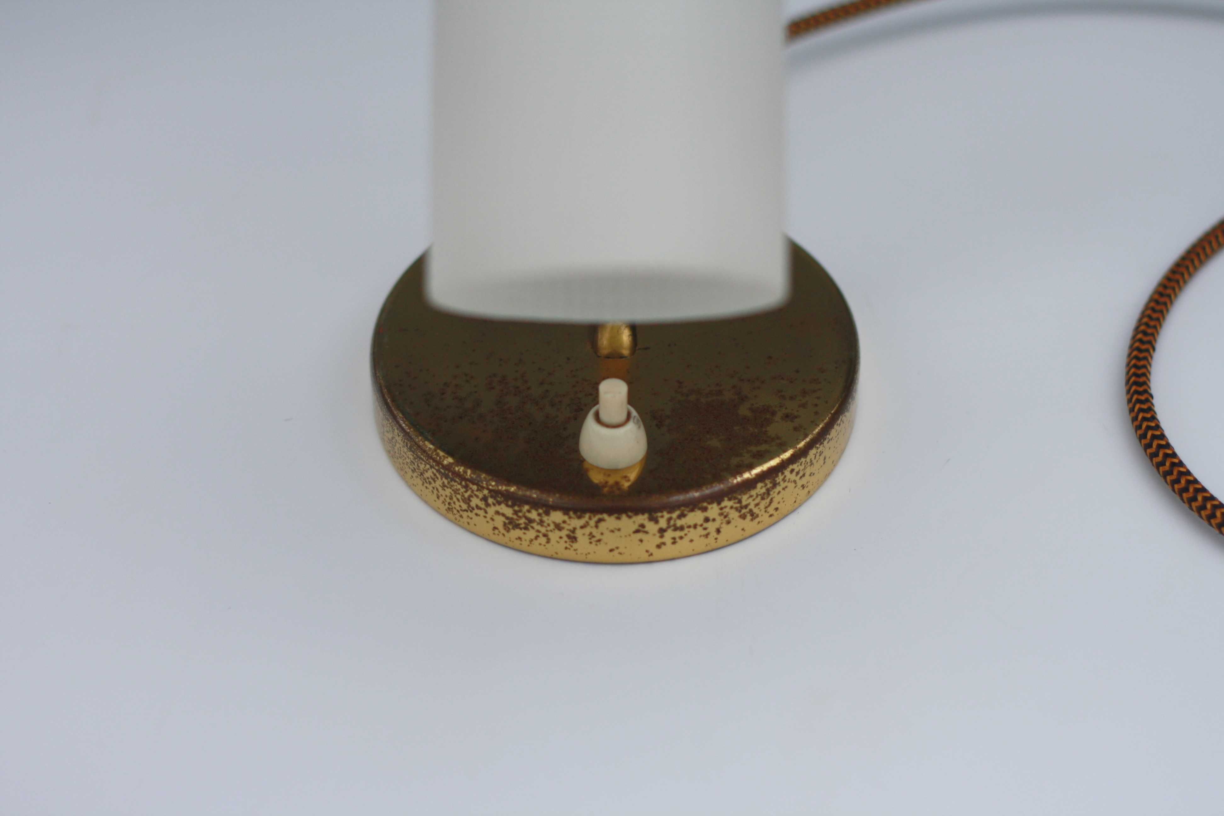 Stara mosiężna lampka biurkowa vintage prl
