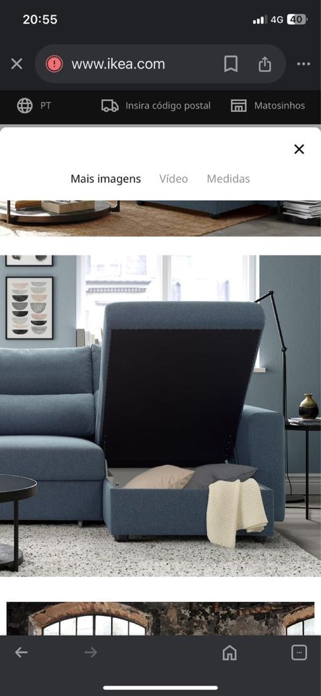 Sofa IKEA ESKILSTUNA 3 lugares com chaisse long