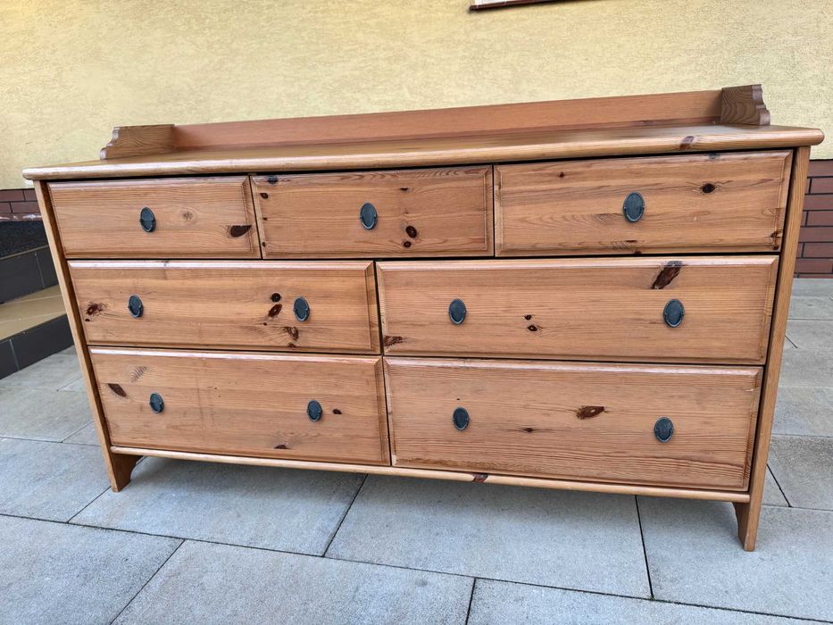 Komoda sosnowa słupek szuflady szafka szafa bieliźniarka regał drewno