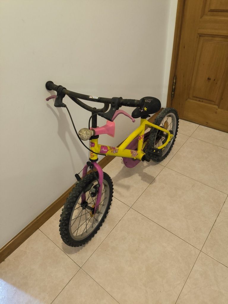Bicicleta Infantil Aro 14 – Colorida (Amarela e Rosa)
