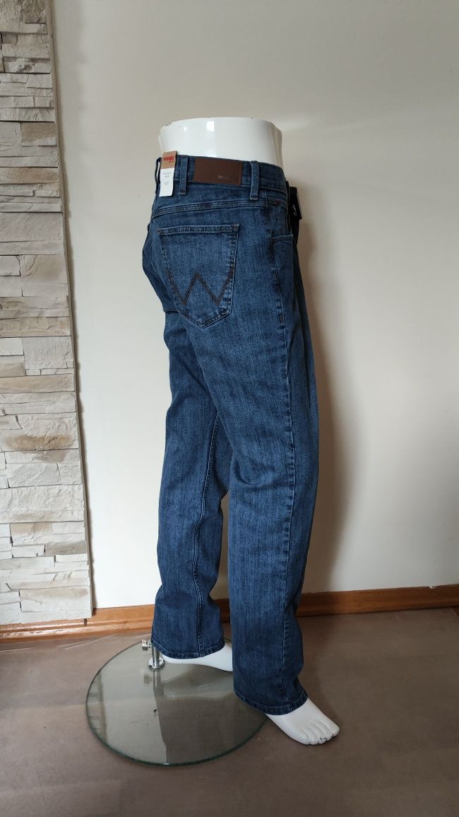 Wrangler Regular Mid Stone wyprzedaż męskie jeansy rozm 36/34