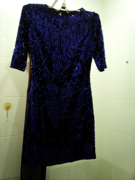 Сукня нарядна святкова вечірня синя з люрексом 44р платье